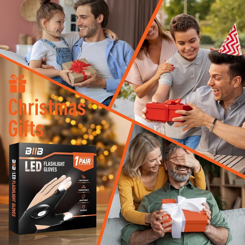 BIIB LED Flashlight Gloves, Valentines Day Gifts for Him Men, Mens Valentines Gifts for Dad, Him, Husband, Boyfriend, Birthday Gift for Men, Unique Dad Gift Cool Gadgets Stuff - Image 5